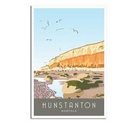 UEJD Vintage Hunstanton Lighthouse Norfolk Travel Poster Decorative Posters Modern Bedroom Canvas Art Poster Picture Painting Posters Wall Decor Art Gift, Unframe-style, 12x18inchs(30x45cm)