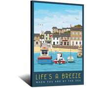 UEJD Vintage Kent Seaside Towns Harbour Travel Poster Decorative Posters Modern Bedroom Canvas Art Poster Picture Painting Posters Wall Decor Art Gift