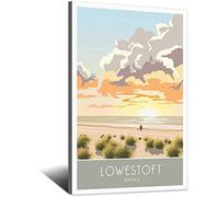 UEJD Vintage Lowestoft Sunrise Suffolk Travel Poster Decorative Posters Modern Bedroom Canvas Art Poster Picture Painting Posters Wall Decor Art Gift