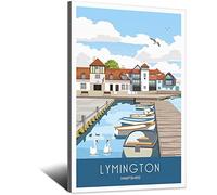 UEJD Vintage Lymington Harbour Hampshire Travel Poster Decorative Posters Modern Bedroom Canvas Art Poster Picture Painting Posters Wall Decor Art Gift