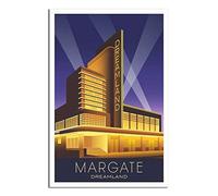 UEJD Vintage Margate England Travel Poster Night View Decorative Posters Modern Bedroom Canvas Art Poster Picture Painting Posters Wall Decor Art Gift