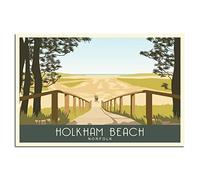 UEJD Vintage Norfolk Holkham Beach Travel Poster Decorative Posters Modern Bedroom Canvas Art Poster Picture Painting Posters Wall Decor Art Gift
