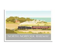UEJD Vintage North Norfolk Railway Train Travel Poster Decorative Posters Modern Bedroom Canvas Art Poster Picture Painting Posters Wall Decor Art Gift