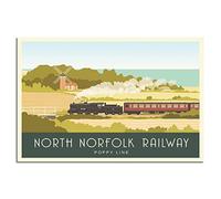 UEJD Vintage North Norfolk Railway Windmill Travel Poster Decorative Posters Modern Bedroom Canvas Art Picture Painting Wall Decor Gift, 12x18inchs(30x45cm)