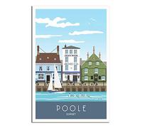 UEJD Vintage Poole Quay Harbour Dorset Travel Poster Decorative Posters Modern Bedroom Canvas Art Poster Picture Painting Posters Wall Decor Art Gift, 12x18inchs(30x45cm)