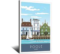 UEJD Vintage Poole Quay Harbour Dorset Travel Poster Decorative Posters Modern Bedroom Canvas Art Poster Picture Painting Posters Wall Decor Art Gift