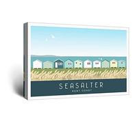 UEJD Vintage Seasalter Beach Huts Kent Travel Poster Decorative Posters Modern Bedroom Canvas Art Poster Picture Painting Posters Wall Decor Art Gift