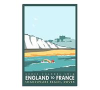UEJD Vintage Shakespeare Beach Dover Swim Travel Poster Decorative Posters Modern Bedroom Canvas Art Poster Picture Painting Posters Wall Decor Art Gift