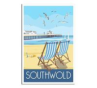 UEJD Vintage Southwold Pier Suffolk Coast Travel Poster Decorative Posters Modern Bedroom Canvas Art Poster Picture Painting Posters Wall Decor Art Gift