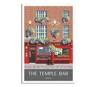 UEJD Vintage Temple Bar Dublin Ireland Travel Poster Decorative Posters Modern Bedroom Canvas Art Poster Picture Painting Posters Wall Decor Art Gift