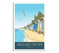 UEJD Vintage Wells-next-the-Sea Beach Norfolk Travel Poster Decorative Posters Modern Bedroom Canvas Art Poster Picture Painting Posters Wall Decor Art Gift