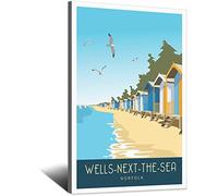 UEJD Vintage Wells-next-the-Sea Beach Norfolk Travel Poster Decorative Posters Modern Bedroom Canvas Art Poster Picture Painting Posters Wall Decor Art Gift