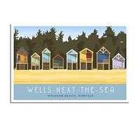 UEJD Vintage Wells-next-the-Sea Norfolk Huts Travel Poster Decorative Posters Modern Bedroom Canvas Art Poster Picture Painting Posters Wall Decor Art Gift