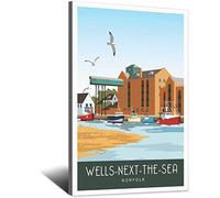 UEJD Vintage Wells-next-the-Sea Quay Norfolk Travel Poster Decorative Posters Modern Bedroom Canvas Art Poster Picture Painting Posters Wall Decor Art Gift