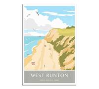 UEJD Vintage West Runton North Norfolk Coast Travel Poster Decorative Posters Modern Bedroom Canvas Art Poster Picture Painting Posters Wall Decor Art Gift