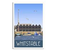 UEJD Vintage Whitstable Harbour Kent Boat Travel Poster Decorative Posters Modern Bedroom Canvas Art Poster Picture Painting Posters Wall Decor Art Gift