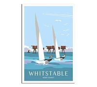 UEJD Vintage Whitstable Sailing Kent Coast Travel Poster Decorative Posters Modern Bedroom Canvas Art Poster Picture Painting Posters Wall Decor Art Gift