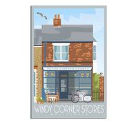 UEJD Vintage Windy Corner Stores Whitstable Kent Travel Poster Decorative Posters Modern Bedroom Canvas Art Poster Picture Painting Posters Wall Decor Art Gift
