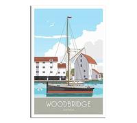 UEJD Vintage Woodbridge Tide Mill Suffolk Travel Poster Decorative Posters Modern Bedroom Canvas Art Poster Picture Painting Posters Wall Decor Art Gift