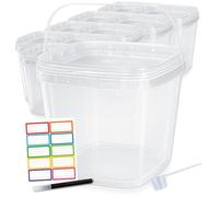 Üka Pack of 10 Transparent Polypropylene Buckets 5.4 L - 20 x 20 x 20.5 cm