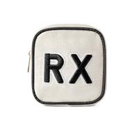 uekeboag Personalized Small Nylon Rx Cosmetic Bag, Cute Chenille Letter Patch Medicine Drug Pouch with Zipper,Preppy Makeup Travel Vitamin Bag for Women and Girls, 11Beige Canvas