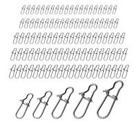 UEKPDM 100 Pcs/5 Sizes Duo Lock Fast Snaps Swivels 2# 1# 0# 00# 000# Sea Fishing Clip Quick Change Lure Clips Sea Fishing Crankbait Snap Clips for Bass Lures & Line Connectors