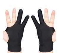 UEKPDM 2-Pack Artist Glove - 3-Layer Palm Rejection Drawing Glove for iPad & Graphic Tablet, Two-Finger Smudge Guard, Small