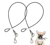UEKPDM 2 Pack Chew Proof Dog Leash Extensions, Heavy Duty Short Dog Lead Extender with 360° Swivel Clip, for Small Medium Large Dogs Training Walking Safety