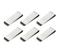 UEKPDM 6 Pack Stainless Steel Money Clips for Men UK, Slim Minimalist Cash & Card Holder, Durable Rustproof Metal Wallet for Unisex Adults, Silver