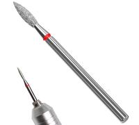 UEKPDM Diamond Nail Drill Bit, Flame Shape 320 Grit, 3/32"