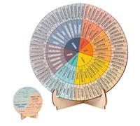 UEKPDM Feelings Wheel, Emotions Chart, Emotional Therapy, Wooden Male Female Psychological Health Therapist Home Office Decoration (15 Cm*15 Cm)