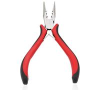UEKPDM Mini Needle Nose Pliers, 3-Hole Carbon Steel, 12cm, Red