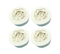 UEKPDM Rose Silicone Moulds, 4 Pack Flower Fondant Mould, 4.2cm