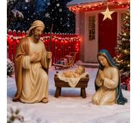 Uelfbaby Christmas Outdoor Nativity Scene Set,3 Pcs Large Metal Outdoor Decorations with Sturdy Stakes Jesus Joseph Mary Yard Signs for Xmas Lawn Home Garden Decor