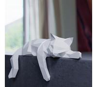 Uematu Cat Paper Sculpture,Pre-cut DIY Papercraft Kit,Handmade Wild Animal Figurine,3D Paper Art, Handmade Wide Animal Figurine, Color,Low Poly Home Decor,All Accessories Included