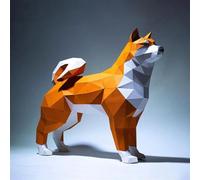 Uematu Dog PaperCraft, DIY Papercraft kit, 3D Paper Sculpture, Pre-Cut DIY Papercraft Kit, Origami 3D Dog, Paper Craft Kit for Adults Beginners Gift, Pre-fold & Pre-Cut Model Kits