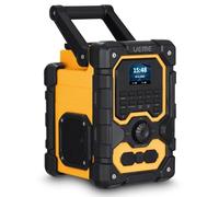 UEME 16W DAB/DAB+ FM Cordless Site Radio, Bluetooth, Rechargeable Battery, AUX, USB Phone Charging, 3 Pin Plug, Yellow/Black