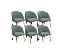 UEMIS Set of 2/4/6 Stretch Dining Chair Covers Mid Century Modern Curved Backrest Accent Stools Slipcover Armchair Cover Seat Protectors for Living Room Bedroom Vanity Reading 6PCS D