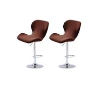 UEMIS Velvet Stretch Bar Chair Covers Curved Bar/Kitchen Swivel Stool Covers Set of 2/4 Bar Seat Chair Slipcover with Backrest Chair Protector for Short Back Dinning Room Bar Chair 2pcs coffee
