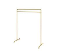 uemlle Clothes Rail, Heavy Duty Iron Frame Garment Rack, Single-Rod Drying Rack for Balcony, Bedroom, Dormitory, Clothes Store, for Dresses, Coats, Shirts, 155cm(Size:155 * 150CM,Color:Golden)