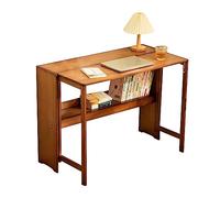 uemlle Foldable Desk, Wooden Computer Desk with Bookshelf, Small Laptop Study Desk for Workers, Students, for Bedroom, Study Room(80/100 * 55 * 76CM)(Size:100 * 55 * 76CM,Color:B)