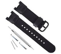 uEmoh Nylon Watch Strap for Casio SGW-100 SGW-200 PAS-400B GW-3000B GW-3500B Twin Sensor Men's Sport Watch - Replacement Watch Band PRS-400B-2V PAS410B-5V Men's Watchband, Black/Black Buckle