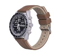 uEmoh Swatch Moonwatch Strap, Watch Band for Moonswatch,Soft Silicone Strap for Omega X Swatch Moonswatch Speedmaster 20mm Watch, Quick Release Watch Replacement Band (DarkBrown+Brown)