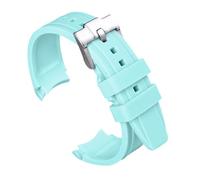 uEmoh Watch Band for Moonswatch, Curved No Gap Soft Silicone Omega X Swatch Moonwatch Strap, Speedmaster 20mm Watch, Quick Release Watch Replacement Strap Men Women (Light Blue)