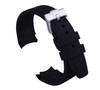 uEmoh Watch Band for Moonswatch, Curved No Gap Soft Silicone Omega X Swatch Moonwatch Strap, Speedmaster 20mm Watch, Quick Release Watch Replacement Strap Men Women (Black)