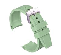 uEmoh Watch Band for Moonswatch, Curved No Gap Soft Silicone Omega X Swatch Moonwatch Strap, Speedmaster 20mm Watch, Quick Release Watch Replacement Strap Men Women (Light Green)