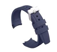 uEmoh Watch Band for Moonswatch, Curved No Gap Soft Silicone Omega X Swatch Moonwatch Strap, Speedmaster 20mm Watch, Quick Release Watch Replacement Strap Men Women (Navy Blue)