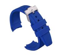 uEmoh Watch Band for Moonswatch, Curved No Gap Soft Silicone Omega X Swatch Moonwatch Strap, Speedmaster 20mm Watch, Quick Release Watch Replacement Strap Men Women (Blue)