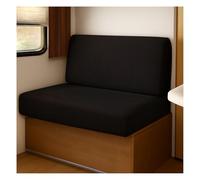 UemumPem Waterproof Stretch Jacquard Caravan Seat Covers, Non-Slip RV Dinette Cushion Covers with Elastic Straps, Multi-Size Fit for Camper, Motorhome or Indoor Use (Black,W 165-200 cm, D 65-95 cm)