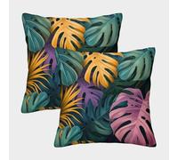UENDOKRNN 3d Jungle Pillow Cases Soft Set of 2 Square 3d Jungle Plant Pillow for Sofa Living Room Garden Outdoor Home Decor 45x45cm